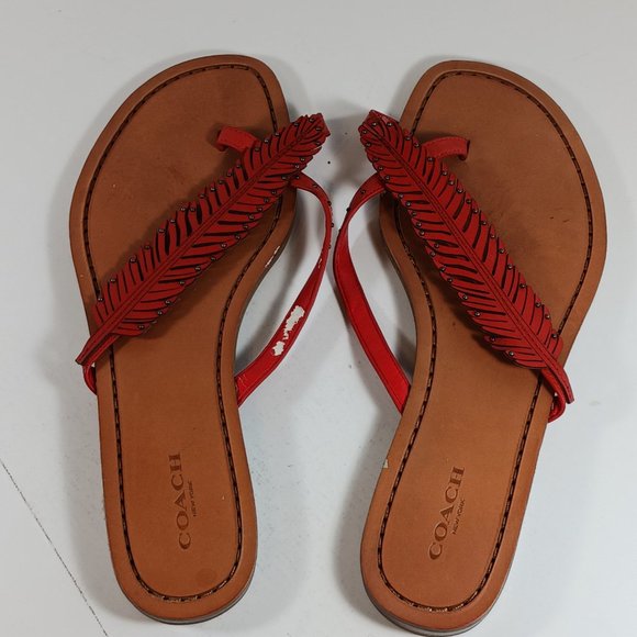 Coach Red Feather Sandals - Picture 2 of 12